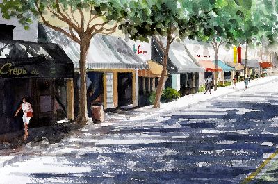 Lady in white on Las Olas